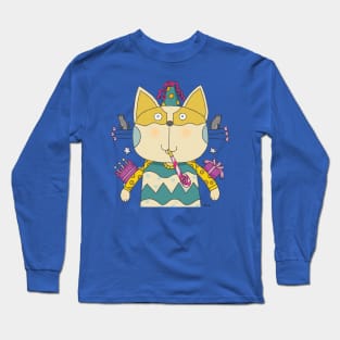 Cat Goof Party Time Long Sleeve T-Shirt